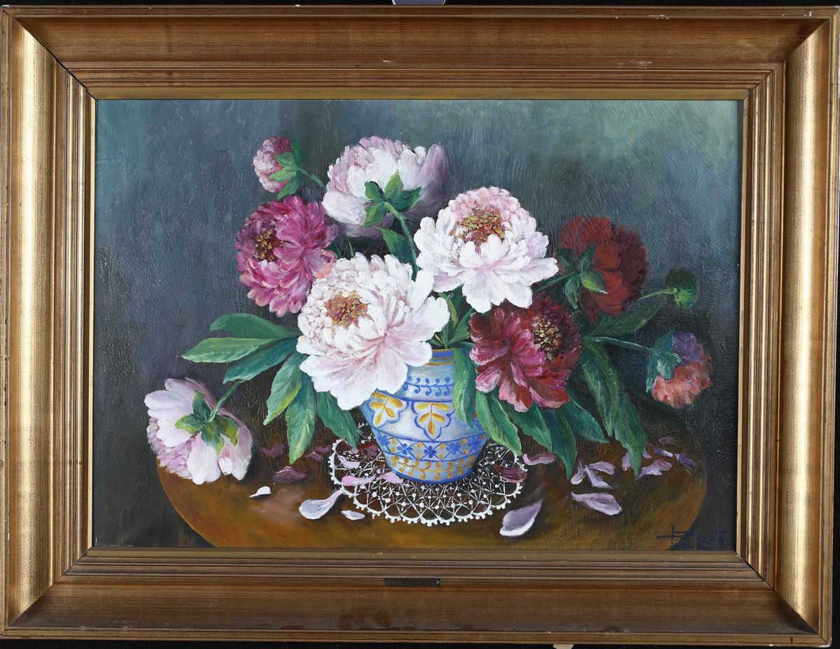 Pittore del XX Secolo - Vaso di Peonie