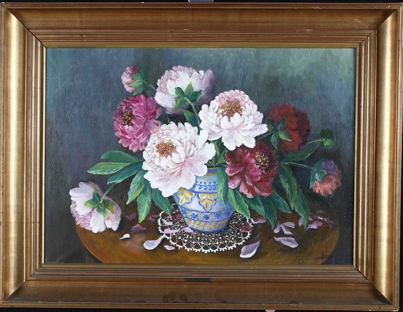 Pittore del XX Secolo - Vaso di Peonie
