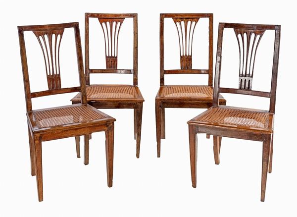 Quattro sedie  - Asta Antiquariato Dipinti Antichi e del XIX secolo, Arredi, Tappeti, e Argenti - Casa d'Aste Arcadia
