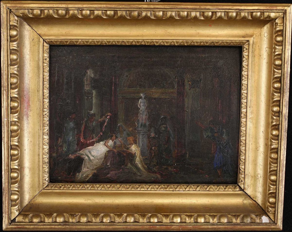 Giuseppe Sciuti - Interno con Figure Pompeiane