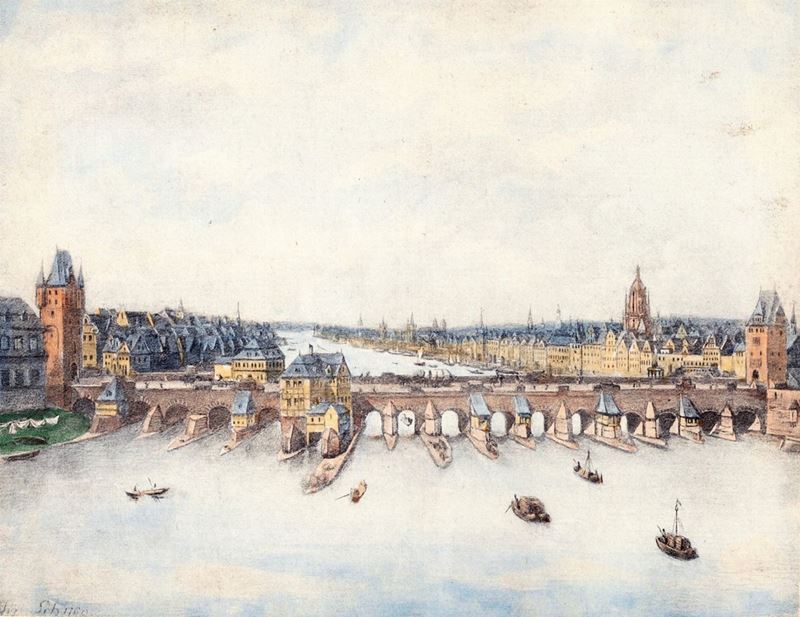 Friedrich Ernst Morgenstren - Veduta di Francoforte sul Meno