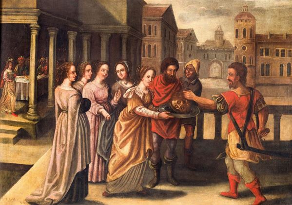 Scuola Fiamminga del XVII secolo - Salomé con la testa del Battista