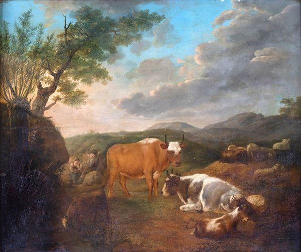Jacob  Van Strij - Paesaggio con armenti
