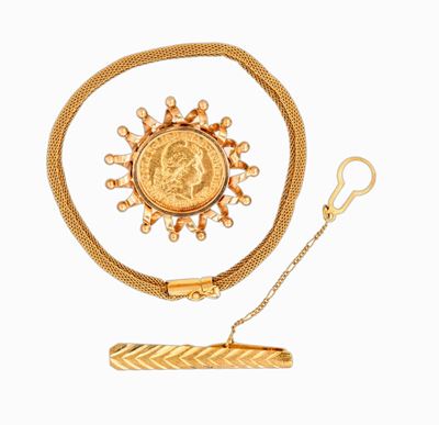 Lotto Composto da Spilla, Bracciale, Fermacravatte