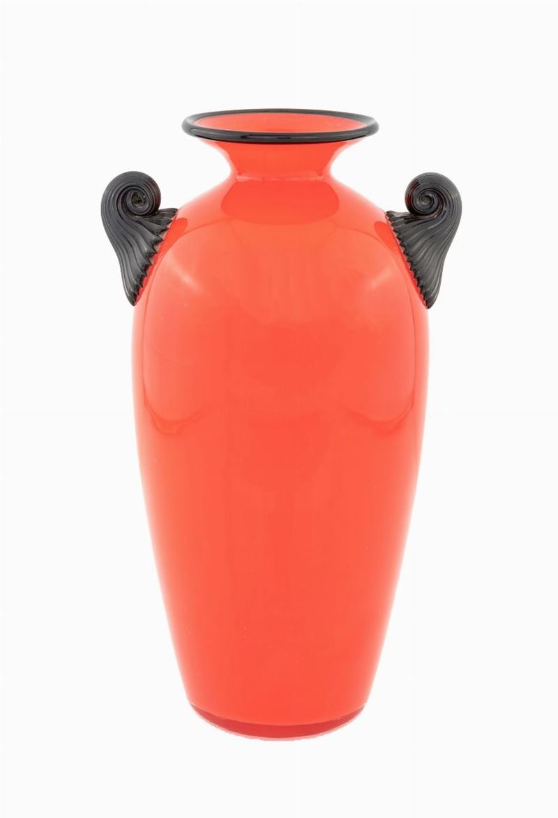 Murano - Vaso in Vetro Rosso