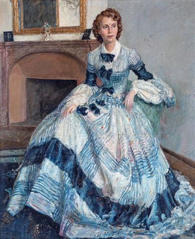 Ritratto di Donna in Abito Azzurro