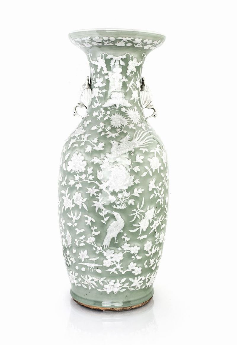 Rara Coppia di Vasi in Porcellana Longquan Celadon - 龙泉青瓷款...