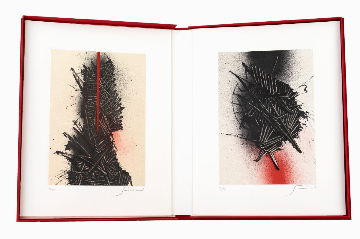 Cinque Poesie di Giovanni Raboni e Cinque Litografie a Colori di Emilio Scanavino