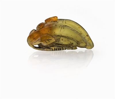 Intaglio in Giada Verde e Gialla