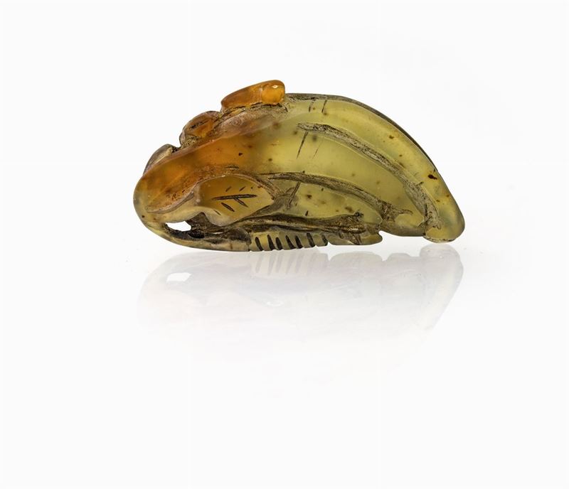 Intaglio in Giada Verde e Gialla
