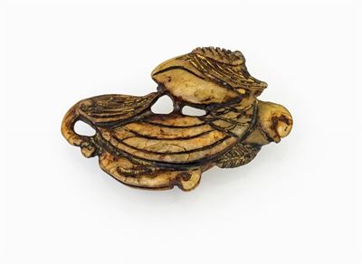 Intaglio Zoomorfo in Giada Gialla e Russet