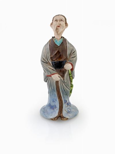 Figura di Saggio in Porcellana Policroma