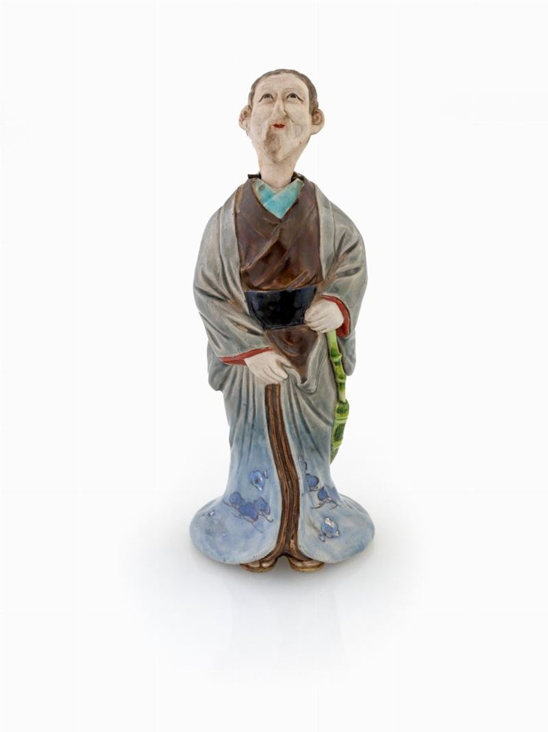 Figura di Saggio in Porcellana Policroma