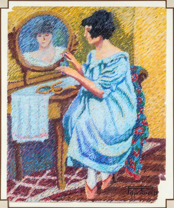 Giovane donna allo specchio
