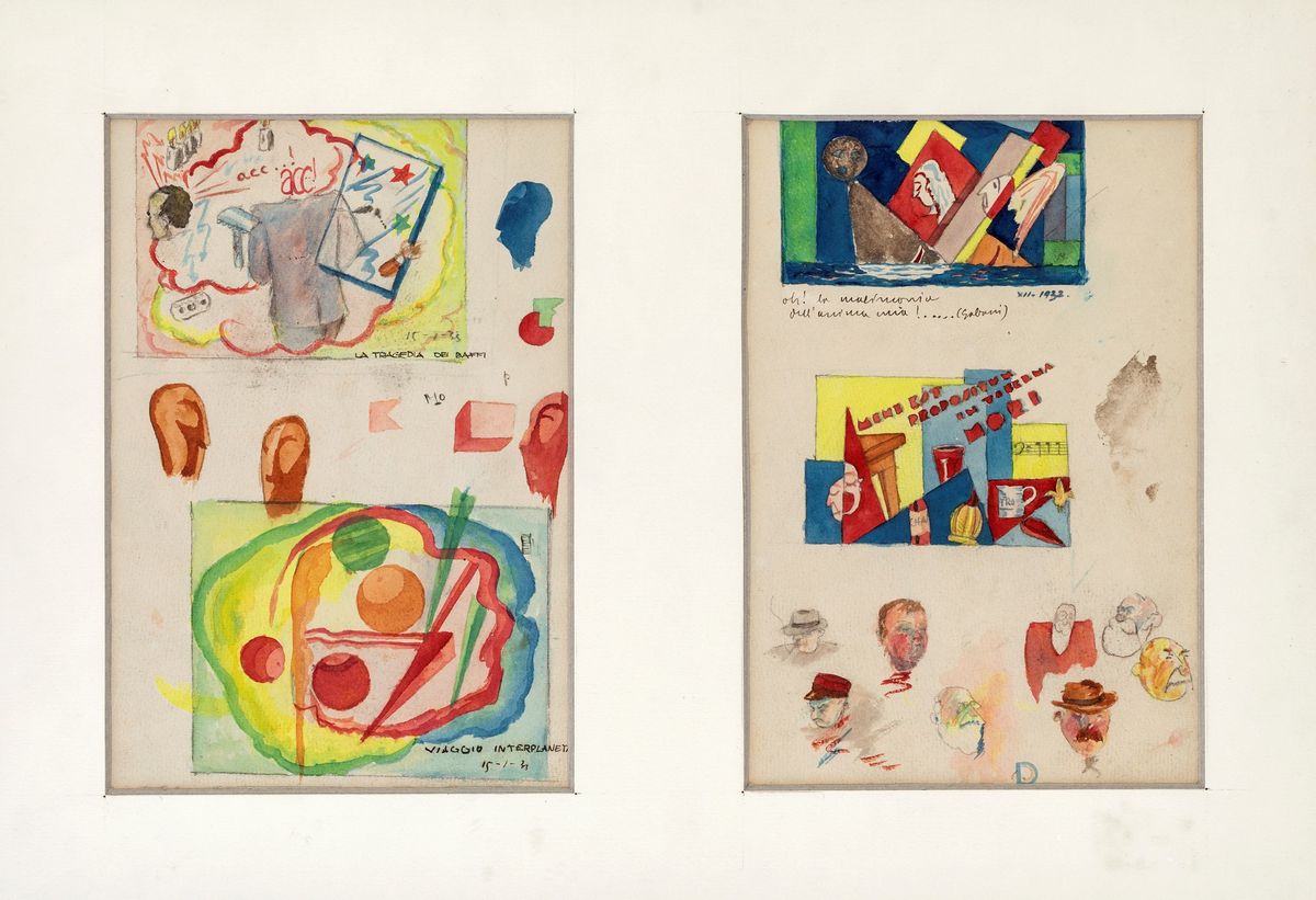 Bruno Munari - Lotto di Due Acquarelli
