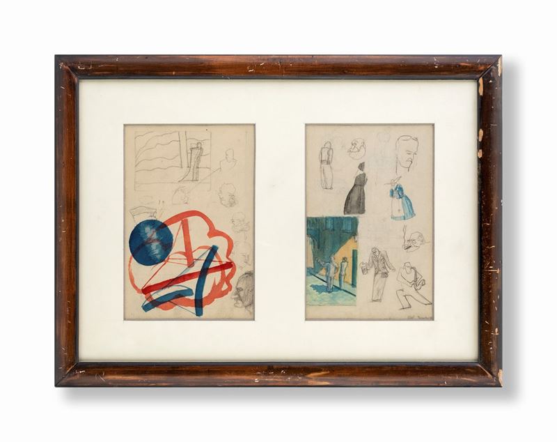 Bruno Munari - Lotto di Due Acquarelli