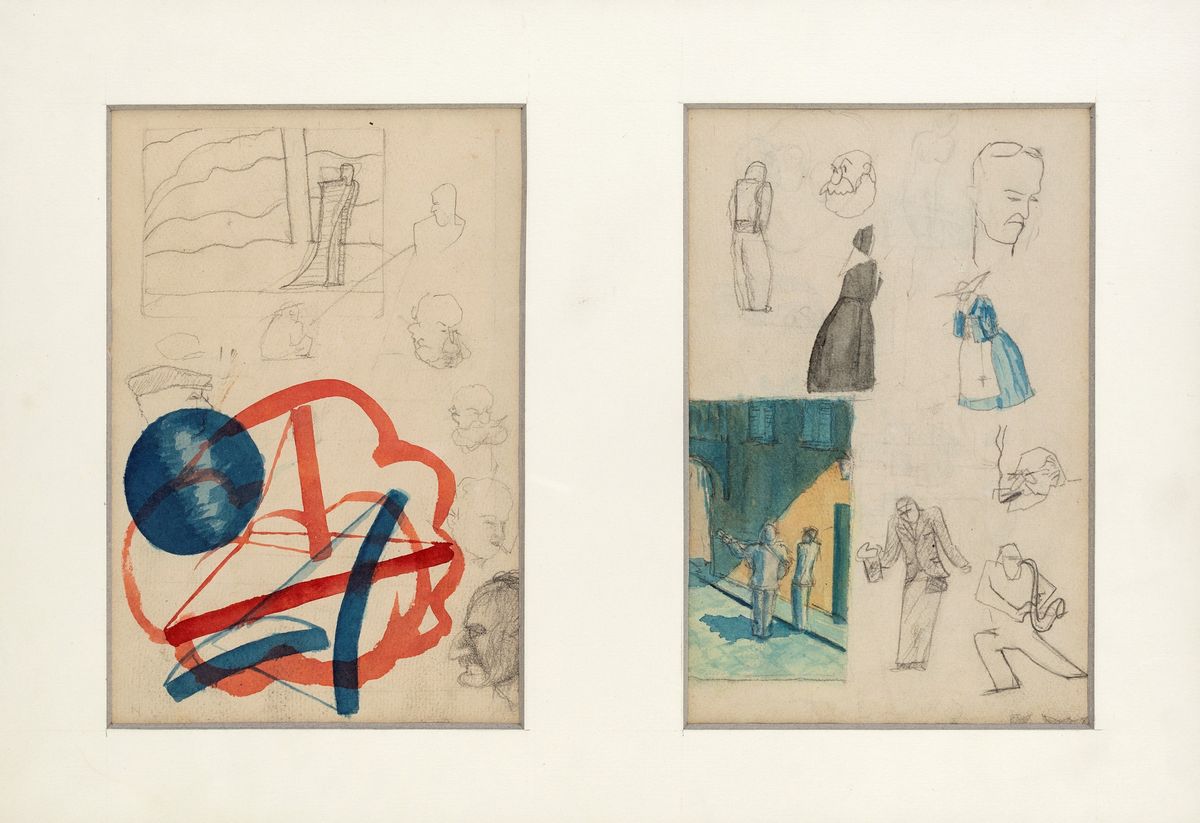 Bruno Munari - Lotto di Due Acquarelli