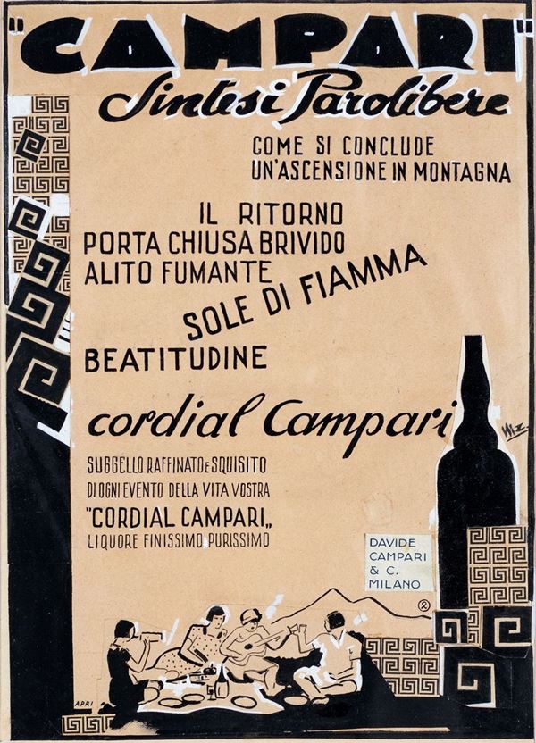 Campari, sintesi paroliere. Come si conclude un&#39;ascensione in montagna &quot;Il ritorno porta chiusa  [..]