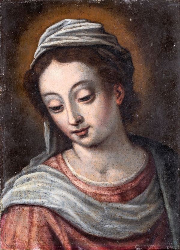 Pittore del XVIII secolo : Sibilla Persica  - olio su rame - Asta Asta a tempo di Antiquariato e Arredamento - Casa d'Aste Arcadia