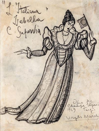 Bozzetto di Scena per Isabella da L'italiana in Algeri di Rossini