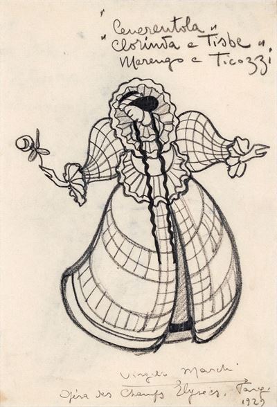 Bozzetto di Scena per Clorinta e Tisbe da Cenerentola di Rossini