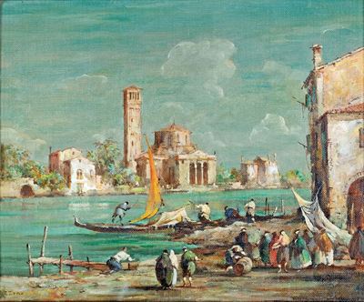 Scorcio di Venezia con Personaggi