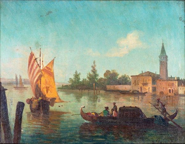 Pittore della fine del XIX secolo - Veduta di Venezia