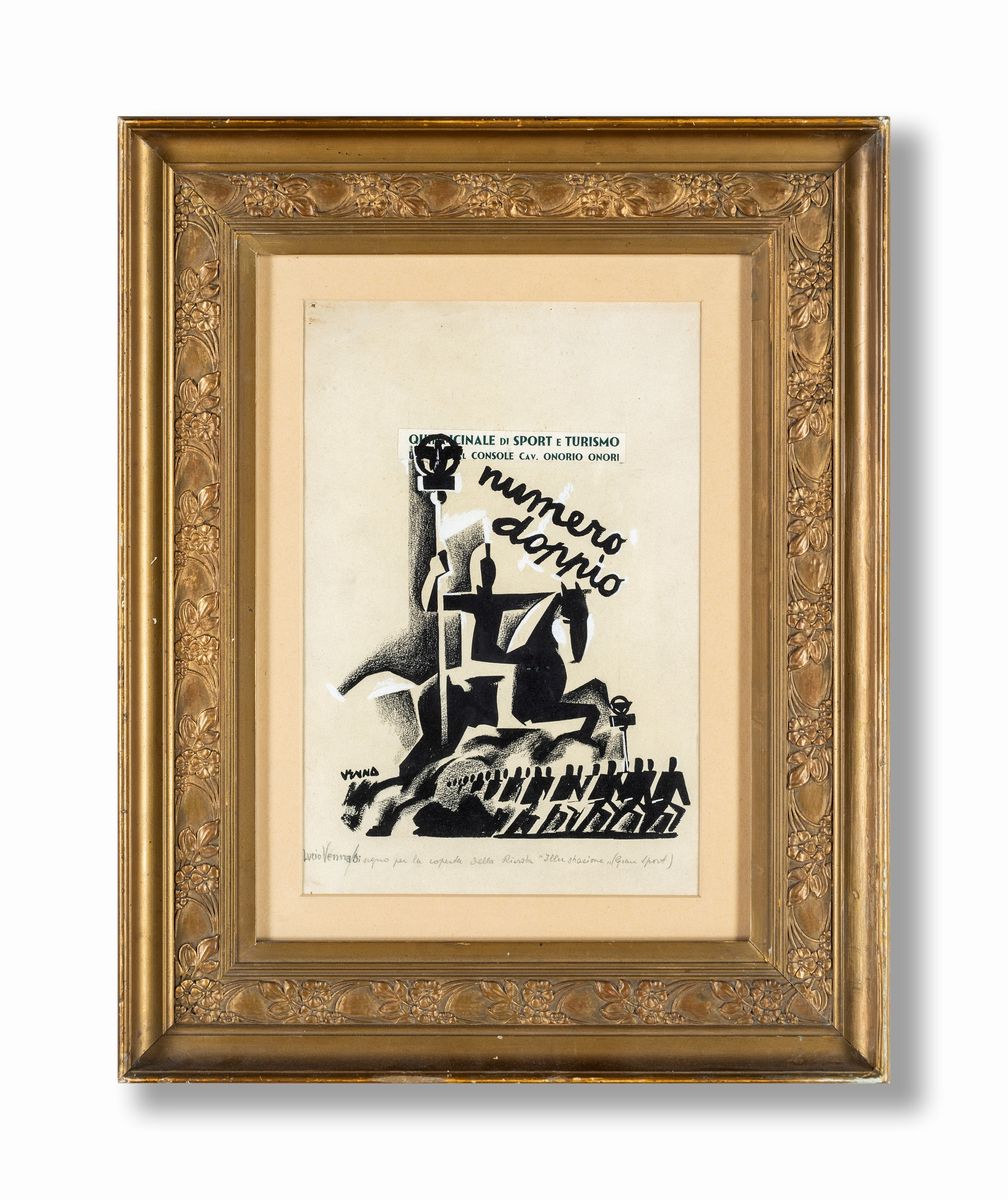 Lucio Venna - Disegno per la Copertina della Rivista “illustrazione” (gran Sport)