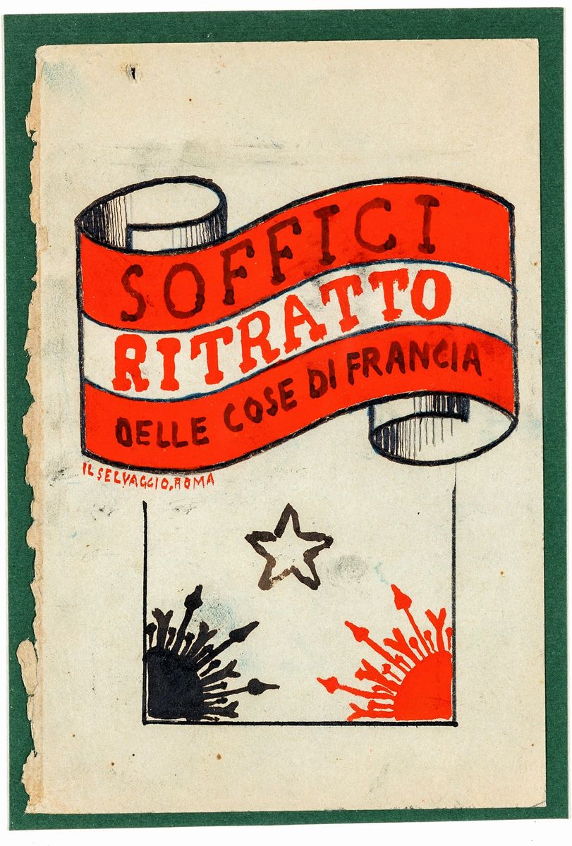 Ardengo Soffici - Bozzetto per la Copertina del “ritratto delle Cose di Francia”