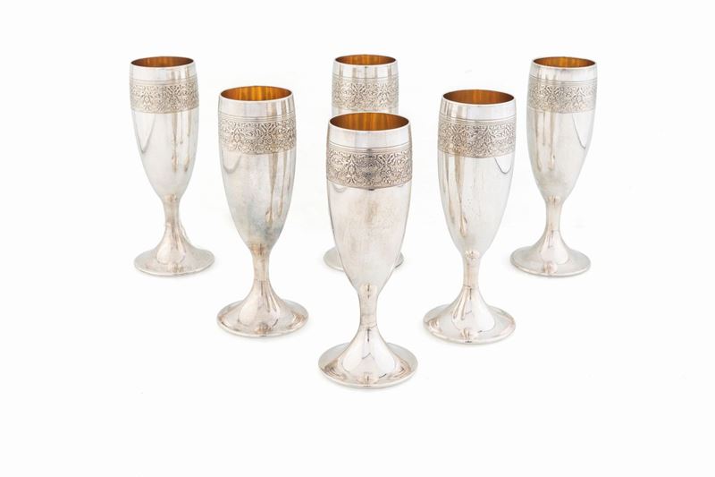 Sei Flutes in Argento
