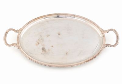 Vassoio Ovale in Argento con Manici