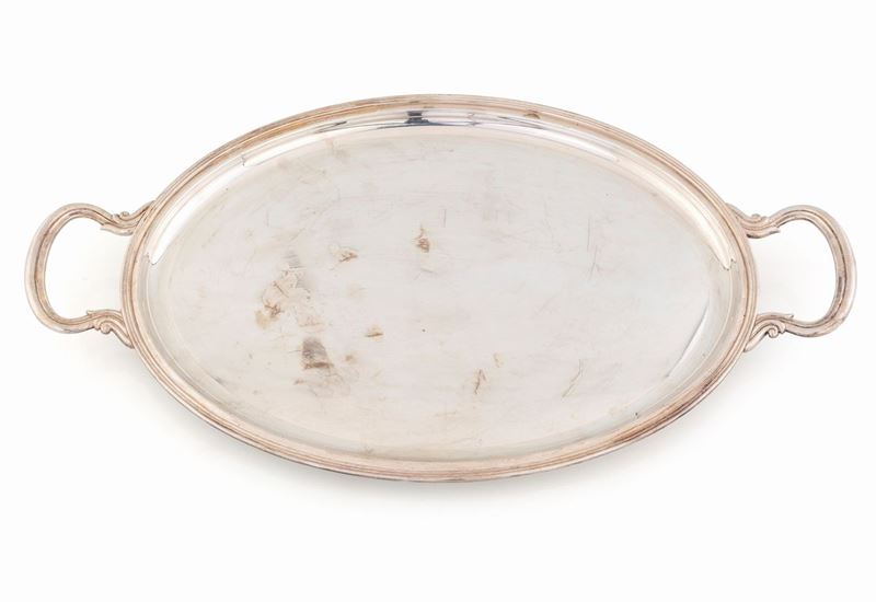 Vassoio Ovale in Argento con Manici