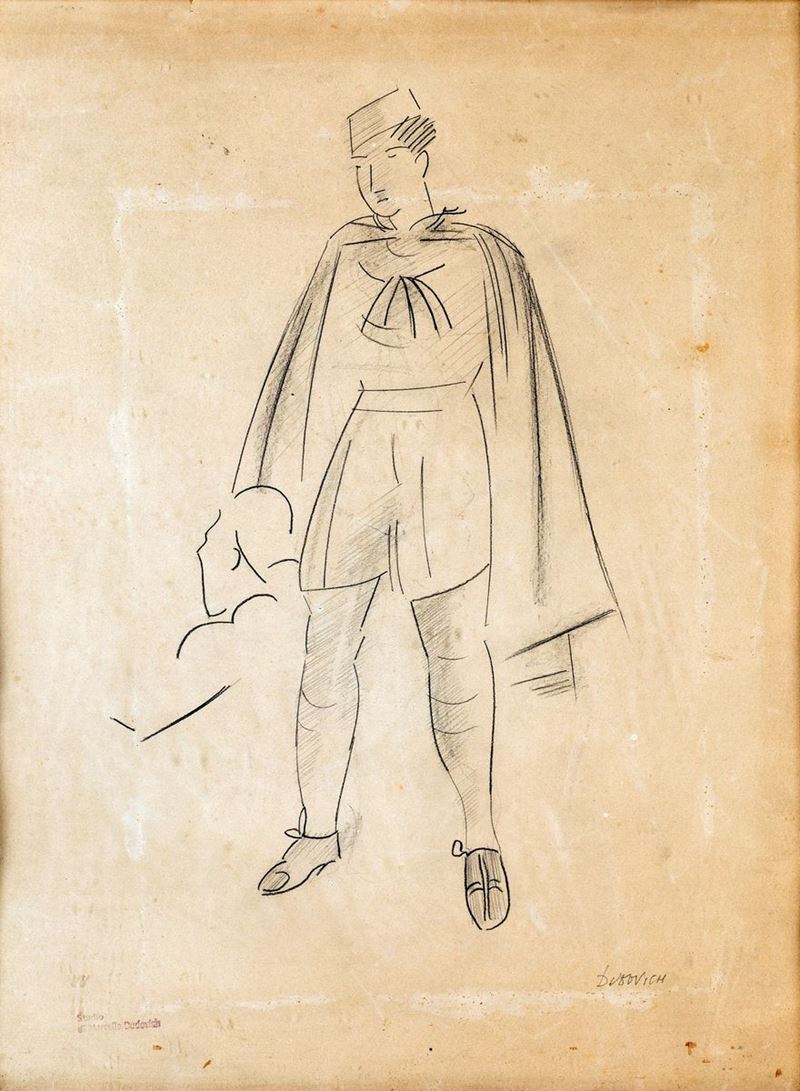 Marcello Dudovich - Figura con Mantello
