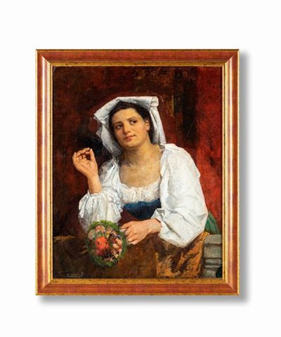 Ritratto di Popolana con Mazzo di Fiori