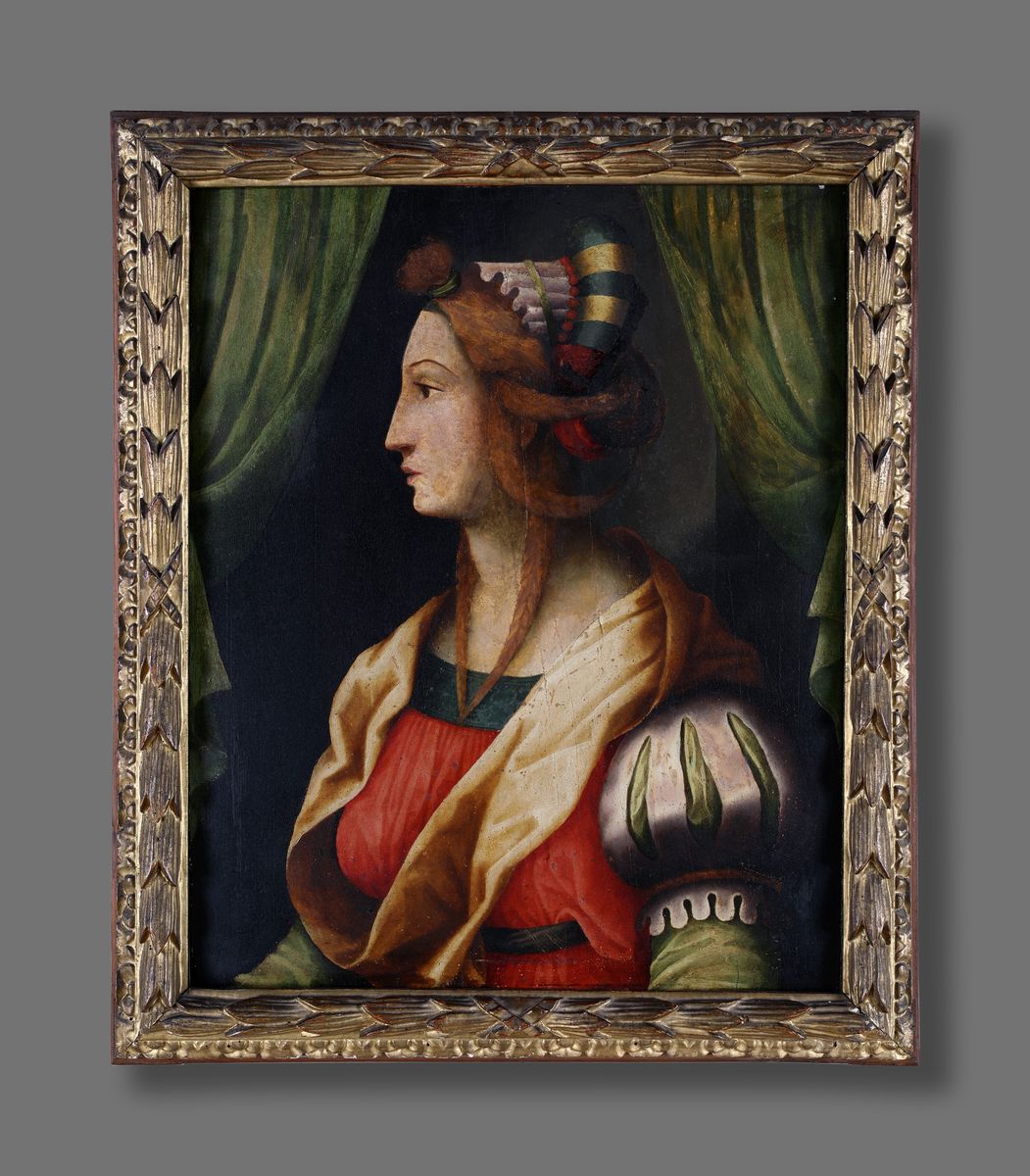 Francesco Ubertini Detto il Bacchiacca (attribuito) - Profilo di Gentildonna Fiorentina