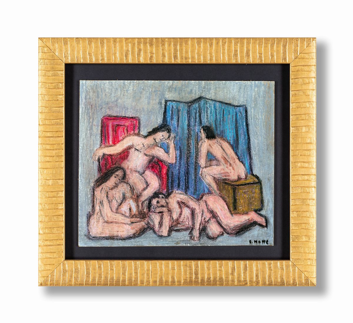Emilio Notte - Scena di Interno con Nudi Femminili