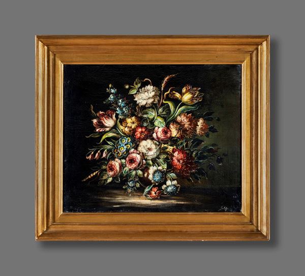 Pittore del XIX secolo - Natura morta di fiori