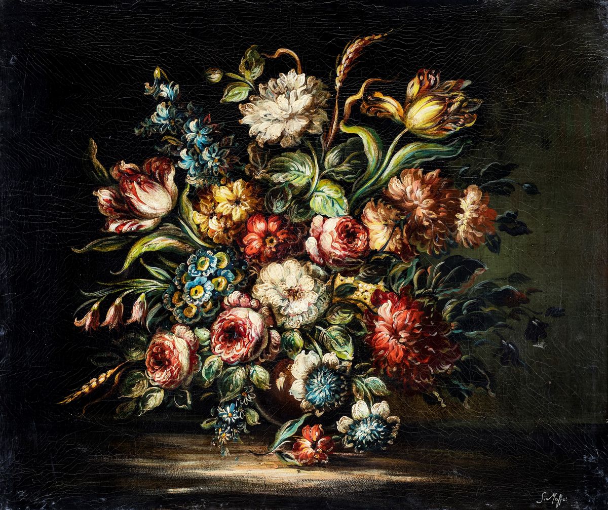Pittore del XIX Secolo - Natura Morta di Fiori