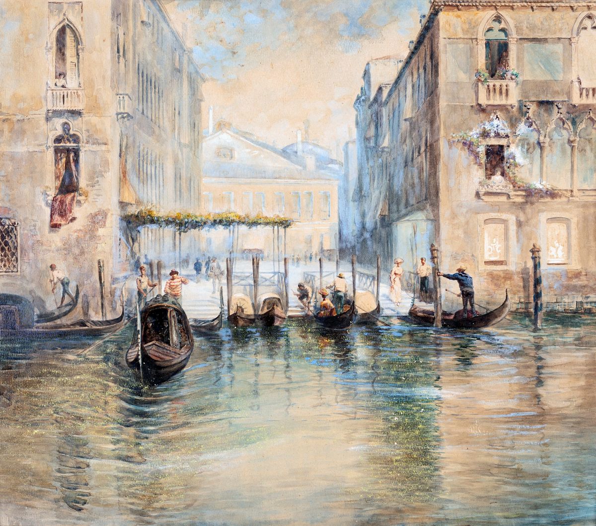 Pittore del XIX Secolo - Gondolieri