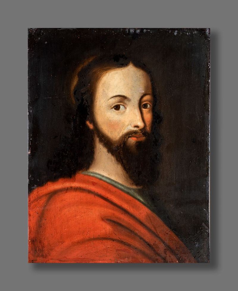 Scuola Toscana del XVIII Secolo - Ritratto Virile con Mantello Rosso