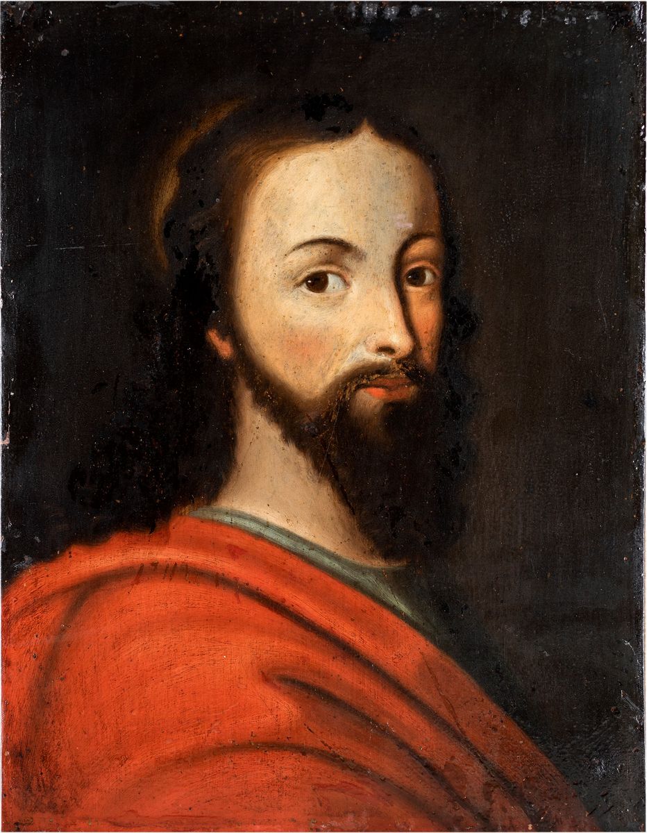 Scuola Toscana del XVIII Secolo - Ritratto Virile con Mantello Rosso