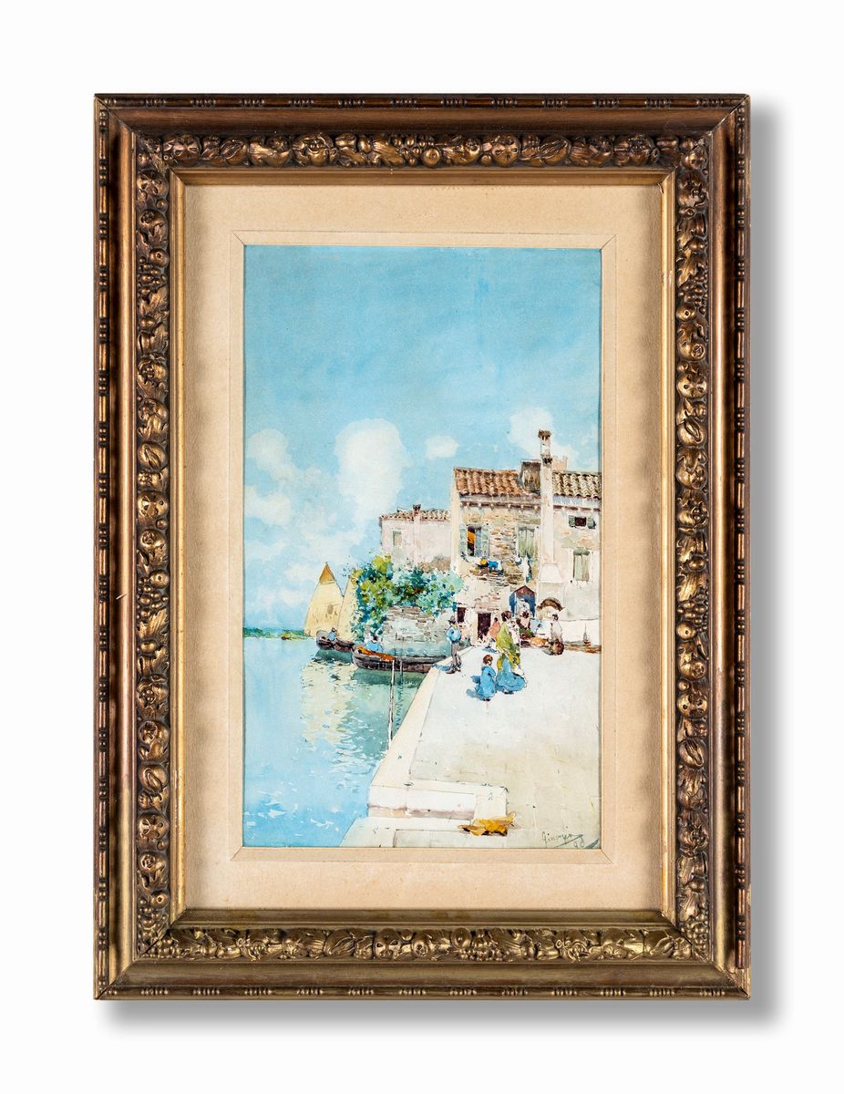 Pittore del XIX/XX Secolo - Paesaggio Lagunare