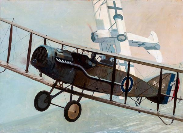 Pittore del XX secolo - Battaglia aerea