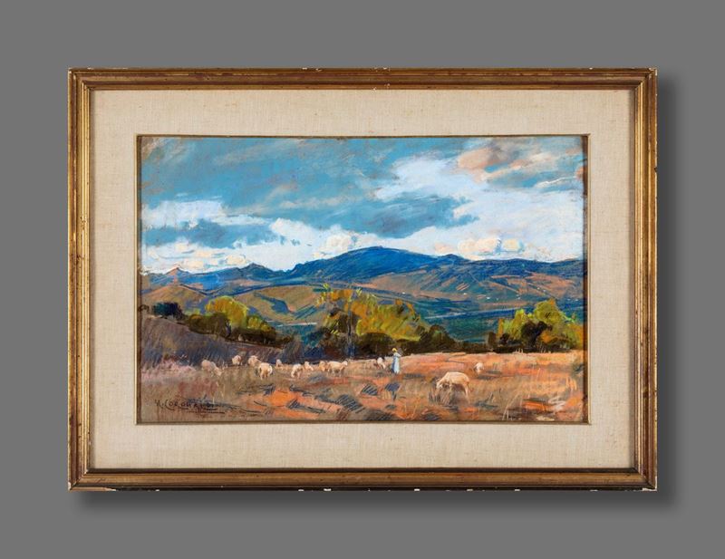 Umberto Coromaldi - Paesaggio con Pastorella e Armenti