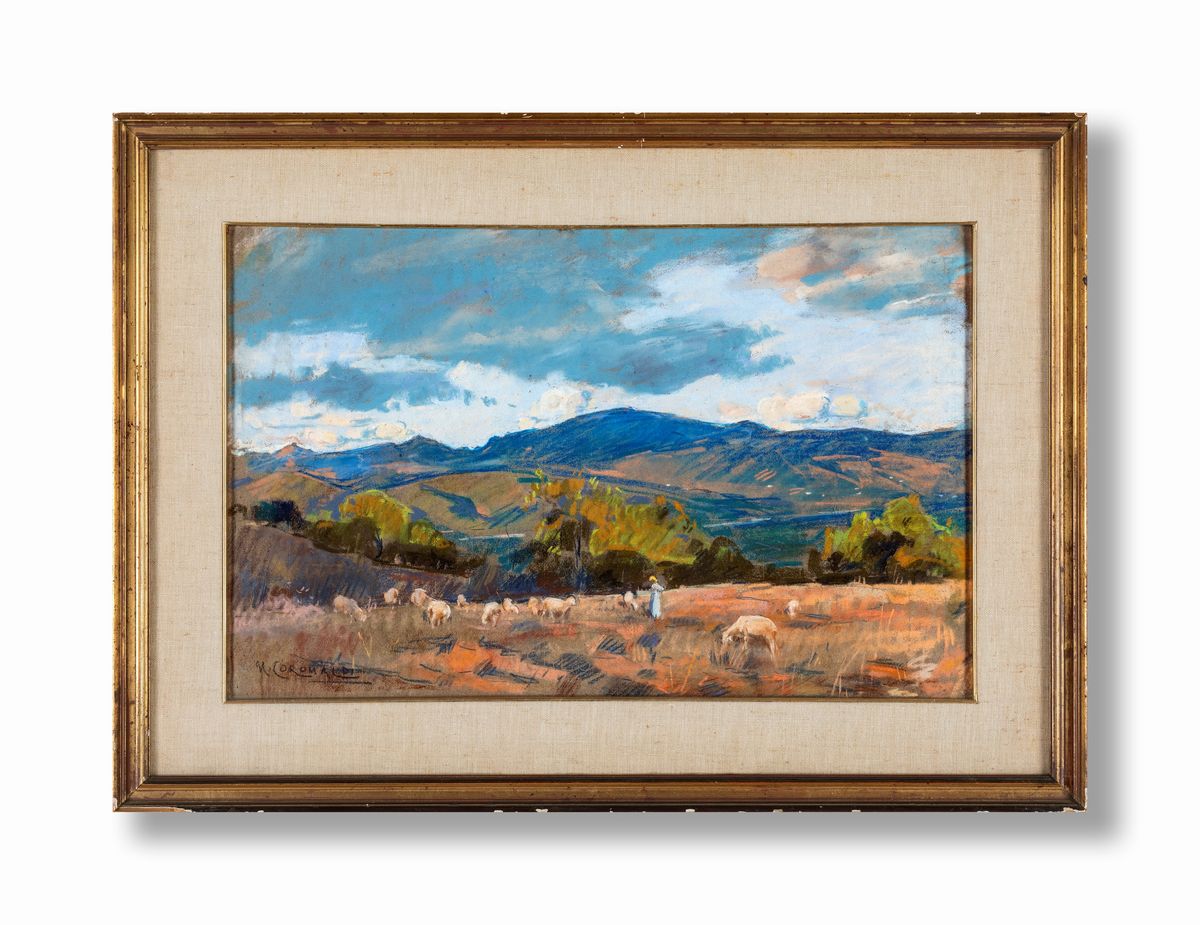 Umberto Coromaldi - Paesaggio con Pastorella e Armenti