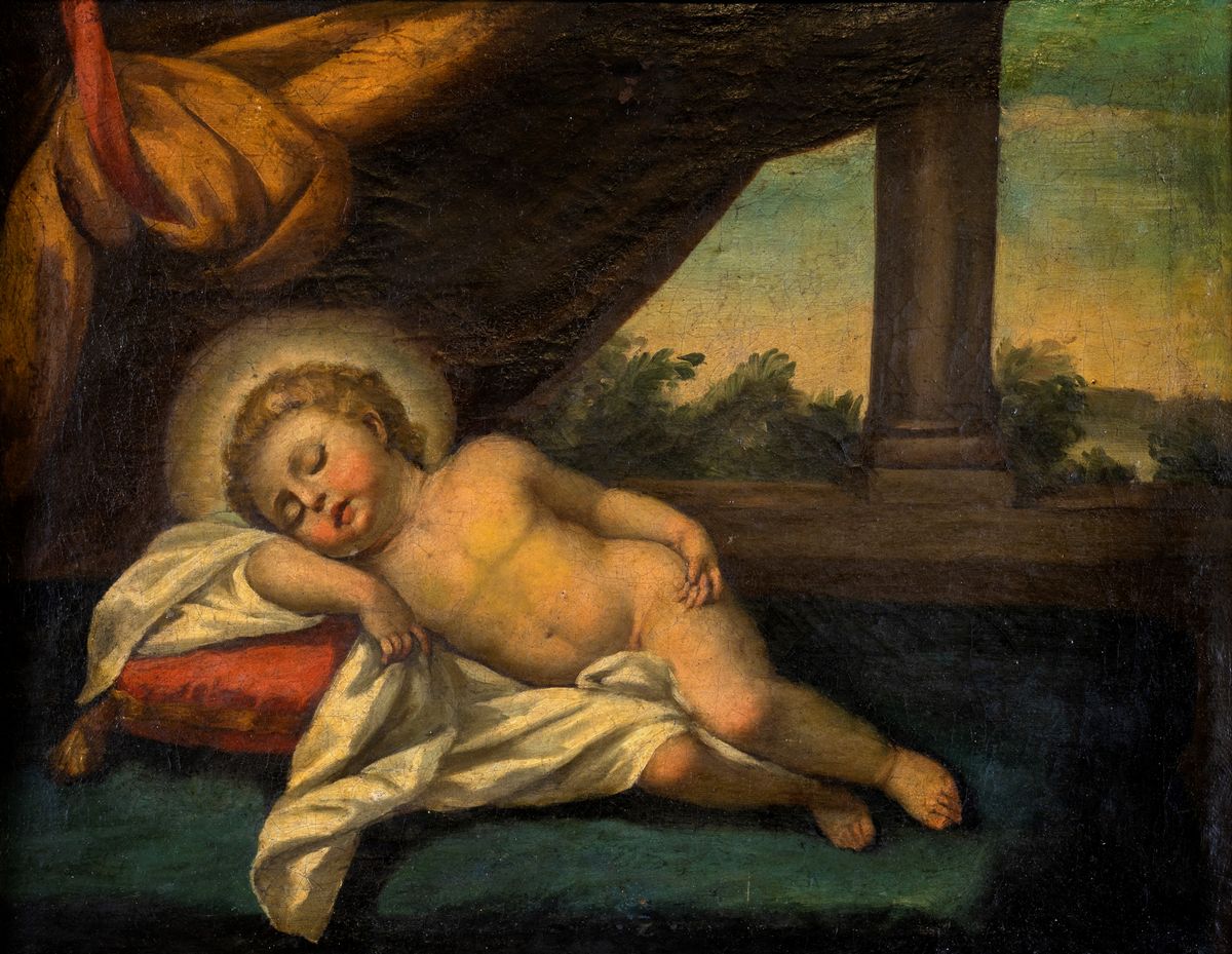 Pittore del XVIII Secolo - Gesù Bambino Dormiente