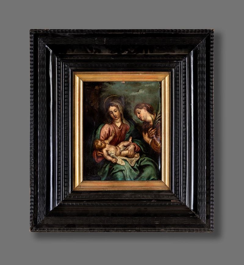 Anonimo del XVIII Secolo - Madonna Col Bambino e Sant'anna