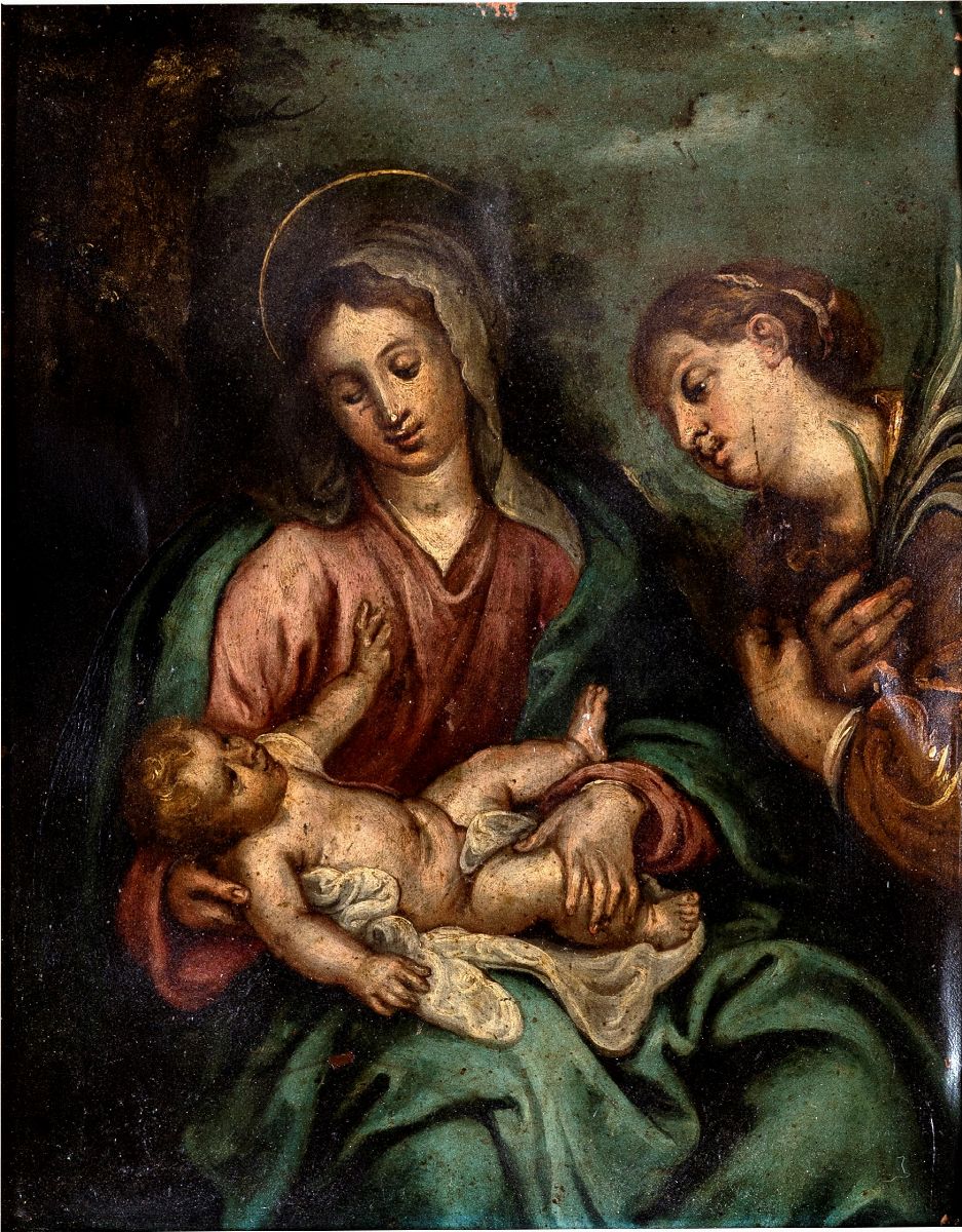 Anonimo del XVIII Secolo - Madonna Col Bambino e Sant'anna