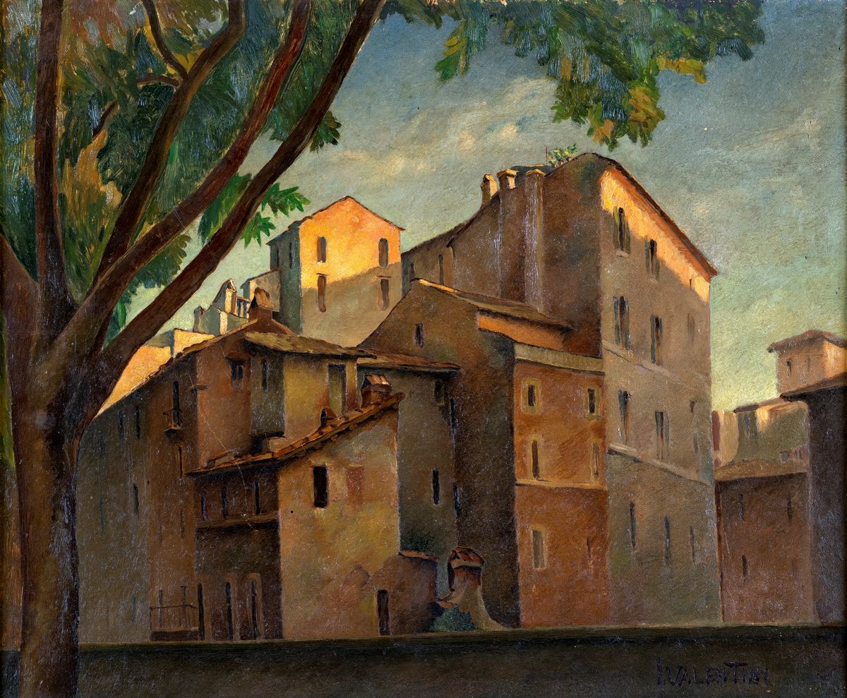 Pittore degli Inizi del XX Secolo - Tetti di Roma