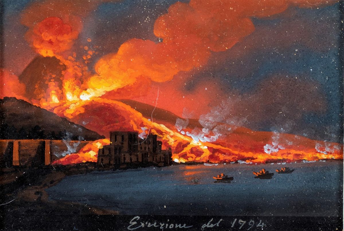 Scuola Napoletana del XIX Secolo - Eruzione del Vesuvio del 1794